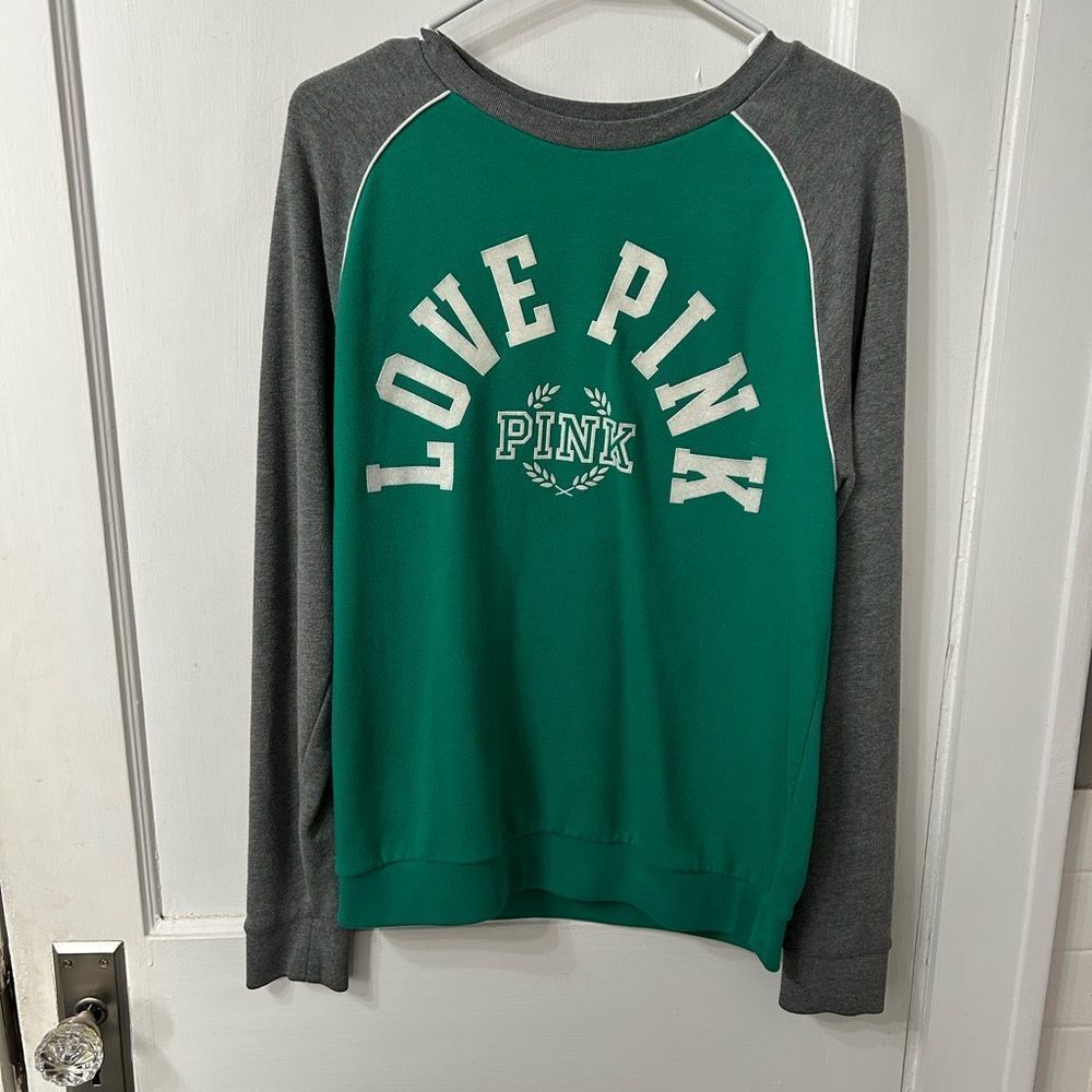 Victoria's Secret PINK Green and Gray Top